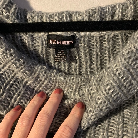 Grey off the shoulder sweater- Love & Liberty - Picture 2 of 7
